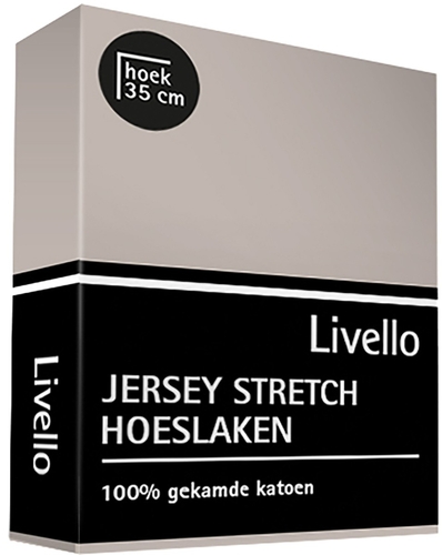 Livello jersey hoeslaken stone