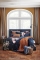 Vandyck dekbedovertrek Golden Delicious nightblue en sloop Pique cognac 