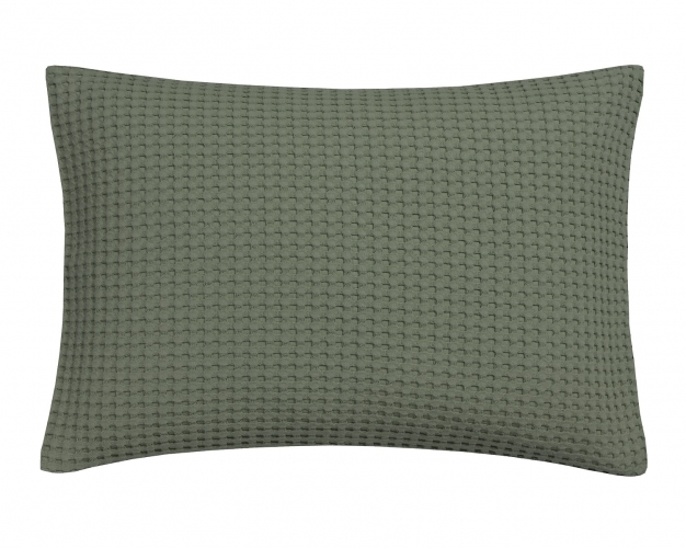Vandyck kussensloop Pique wafel earth green 40x55 cm