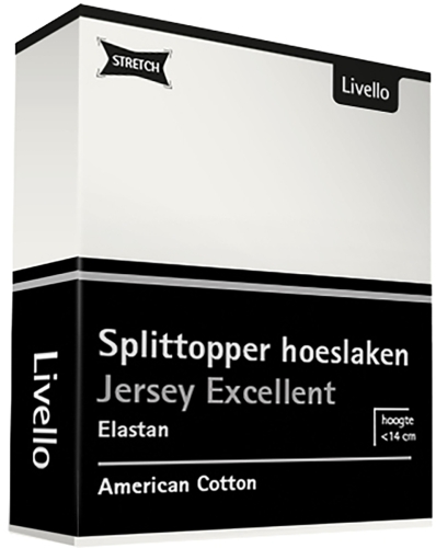 Livello jersey splittopper hoeslaken Excellent offwhite  
