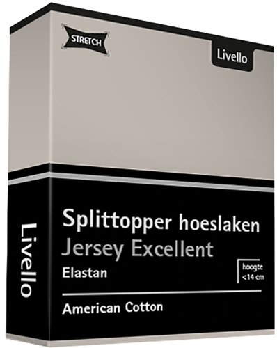 Livello jersey splittopper hoeslaken Excellent stone