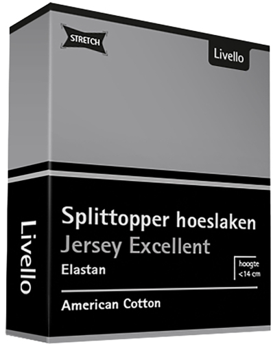 Livello jersey splittopper hoeslaken Excellent lichtgrijs 