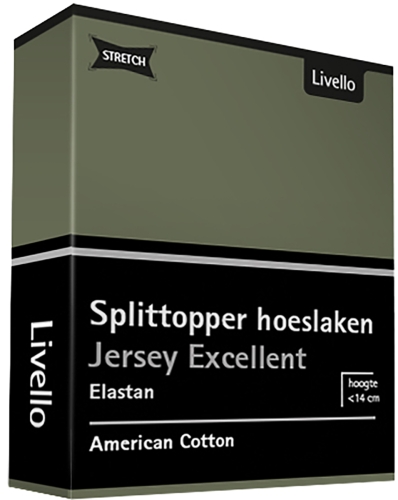 Livello jersey splittopper hoeslaken Excellent groen