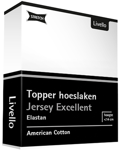 Livello jersey topper hoeslaken Excellent wit 