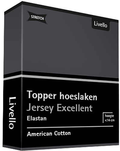 Livello jersey topper hoeslaken Excellent donkergrijs