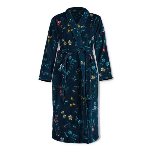 Pip Studio badjas Les Fleurs donkerblauw 