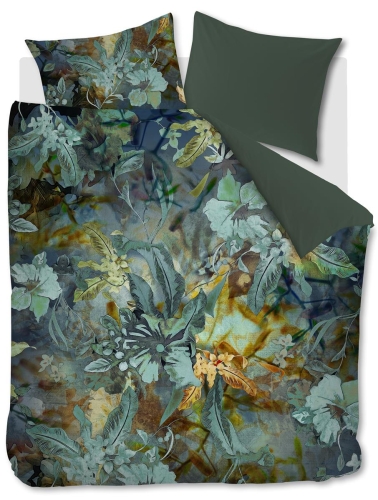 Kardol dekbedovertrek Floral Embrace blauw groen