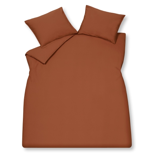 Vandyck dekbedovertrek Washed cotton rusty brown