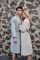 Vandyck badjas Biarritz pearl blue en pale olive sfeer