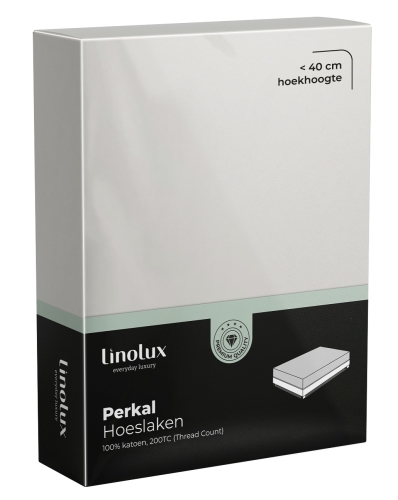Linolux hoeslaken perkal katoen offwhite