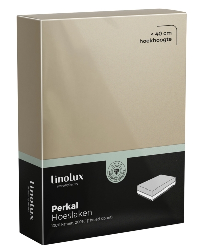 Linolux hoeslaken perkal katoen sand