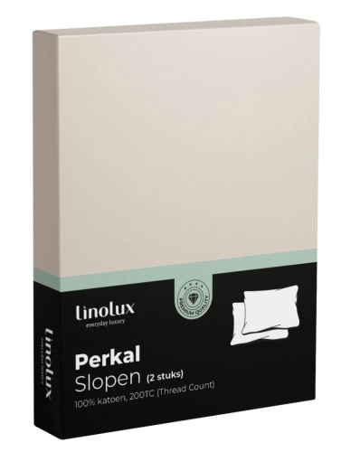 Linolux kussensloop perkal katoen natural