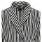 Linolux badjas Fiore stripe navy detail sjaalkraag 