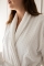 Linolux badjas Platinium wit detail