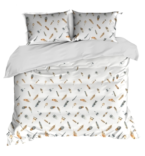 Linolux dekbedovertrek Feathers grey 