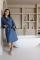 Linolux badjas Pique dark blue sfeer