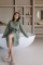 Linolux badjas Pique dark green sfeer