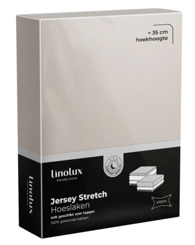 Linolux jersey hoeslaken stone 