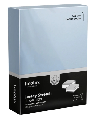 Linolux jersey hoeslaken dusty blue